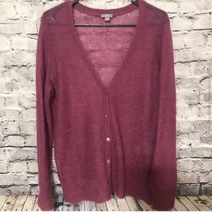 J. Jill Muted Rasberry Mohair Blend Cardigan M